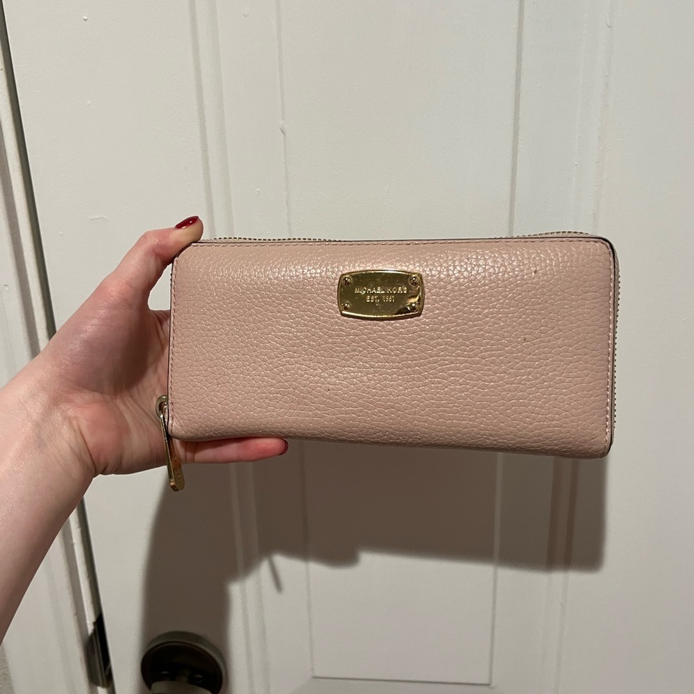 Michael Kors Pink Textured Leather Wallet